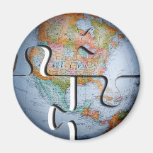 Imán del rompecabezas del globo de la tierra