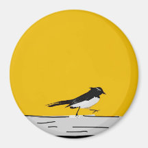 "Imán del Wagtail de Willy" (amarillo)