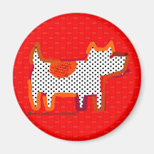 imán digital de la pintura del "perro rojo"