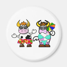 Imán divertido de los pares de la vaca de la playa