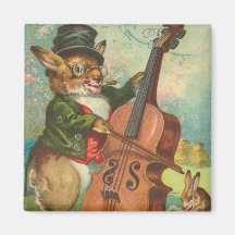 Imán divertido del conejito del vintage