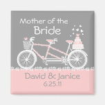 Imán en tándem del recuerdo del boda de la bicicle