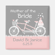 Imán en tándem del recuerdo del boda de la bicicle
