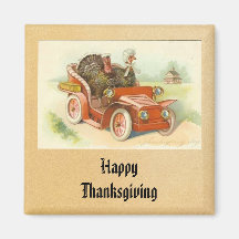 Imán feliz de la acción de gracias del vintage