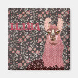 Imán floral de la llama del vintage rosado de Brow