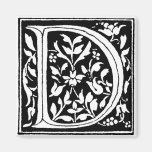 Imán floral del monograma "D" del vintage -