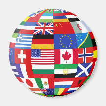 Imán global del refrigerador de las banderas