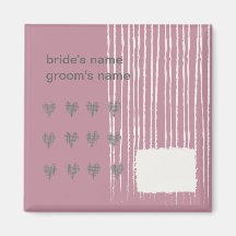 Imán gris y rosado de la paloma del boda