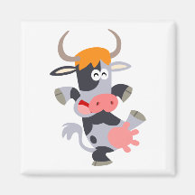 Imán lindo de la vaca del dibujo animado del baile