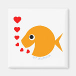 Imán lindo del refrigerador del Goldfish del amor 