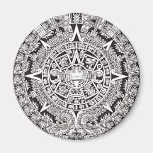 Imán maya del calendario blanco y negro