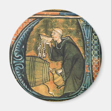 Imán medieval del vino de la prueba del monje