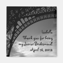 Imán menor personalizado torre Eiffel de la dama d
