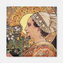 Imán:  Mucha - arte Nouveau - cardo