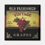 Imán pasado de moda del vintage de las uvas