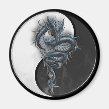 Imán redondo del dragón chino de Yin Yang