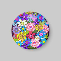 Imán retro colorido de la diversión de las flores imanes