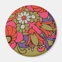 Imán retro de la flor