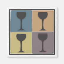 Imán retro temático del vino del arte pop de la co