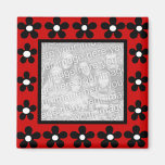 Imán rojo blanco de la plantilla del marco de la f