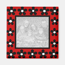 Imán rojo blanco de la plantilla del marco de la f