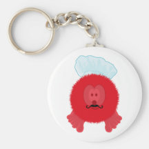 Imán rojo de Pom Pom PAL del cocinero Llavero Personalizado