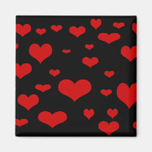 imán rojo negro de los corazones de w