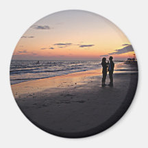 Imán romántico de la puesta del sol