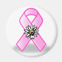 Imán rosado de la cinta y de la margarita