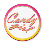 Imán rosado del chica del caramelo del vintage con imanes