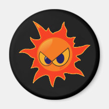 Imán sonriente de la cara del fuego caliente