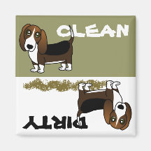 Imán sucio limpio lindo del lavaplatos de Basset H