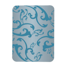 Imán superior floral de los ornamentos azules