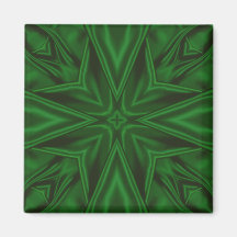 Imán verde de la flor del fractal del satén