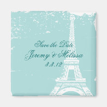 Imanes azules del boda de la torre Eiffel