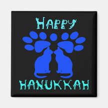Imanes de Menorah Chanukah del gato