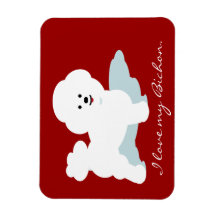 Imanes del amor de Bichon en rojo