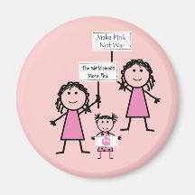 Imanes femeninos rosados divertidos