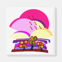 Imanes rosados abstractos del paisaje