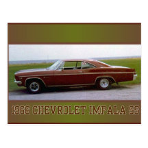 IMPALA SS DE 1966 CHEV TARJETAS POSTALES