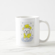 IMPERMEABLE QUE LLEVA DE WESTIE TAZAS DE CAFÉ