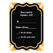 Impregne la tarjeta del ébano VI (ámbar) RSVP Invitacion Personal