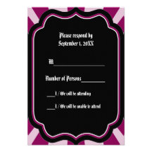 Impregne la tarjeta del ébano VI RSVP (Rojo-Violet Invitación