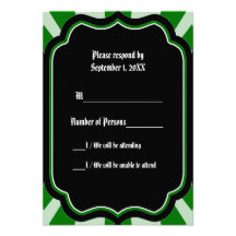Impregne la tarjeta del ébano VI RSVP (verde) Anuncios Personalizados