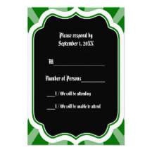 Impregne la tarjeta del ébano VII RSVP (verde) Invitacion Personalizada
