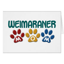 Impresión 1 de la pata de la mamá de WEIMARANER Tarjetas