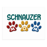 Impresión 1 de la pata de la mamá del SCHNAUZER Tarjeta Postal
