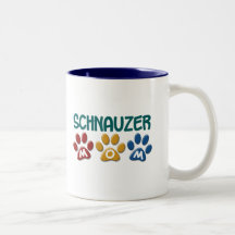 Impresión 1 de la pata de la mamá del SCHNAUZER Tazas