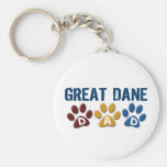 Impresión 1 de la pata del papá de GREAT DANE Llaveros Personalizados