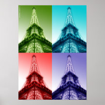 Impresión 2 de la lona del collage de París de la  Posters